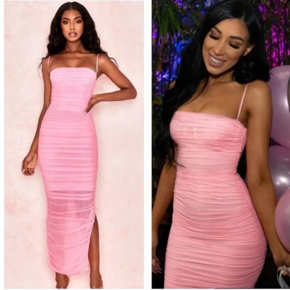 House of CB Dresses & Skirts - House of CB Fornarina Pink Organza Mesh Maxi Dress Size Small